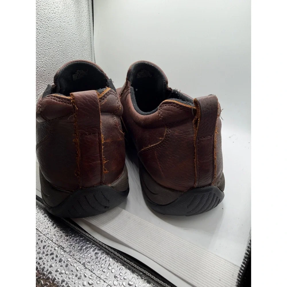 LL Bean Mens Brown Leather Slip On Shoes Loafers 11.5 Wide 257064